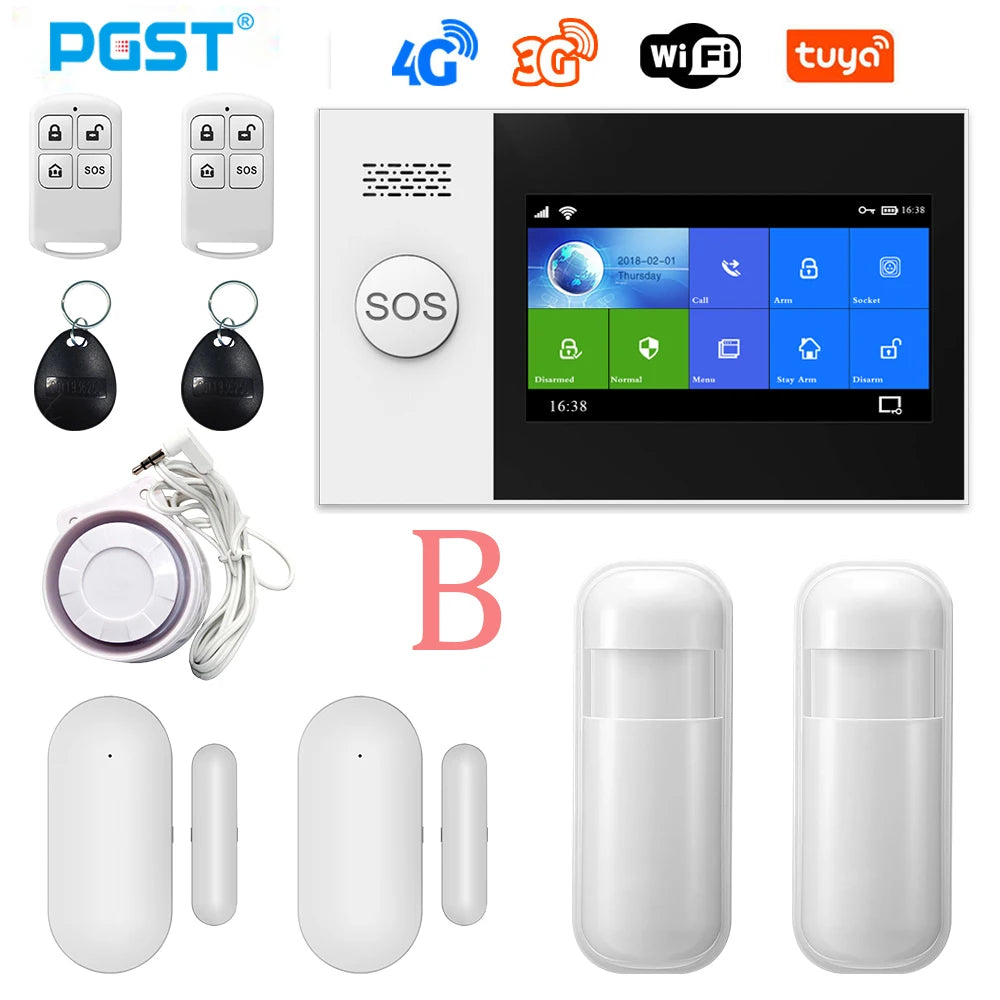 PGST PG-107 4G Tuya Wireless Home WIFI GSM Home Security With Motion Detector Sensor