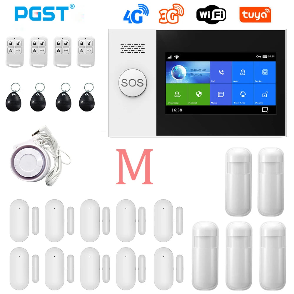 PGST PG-107 4G Tuya Wireless Home WIFI GSM Home Security With Motion Detector Sensor