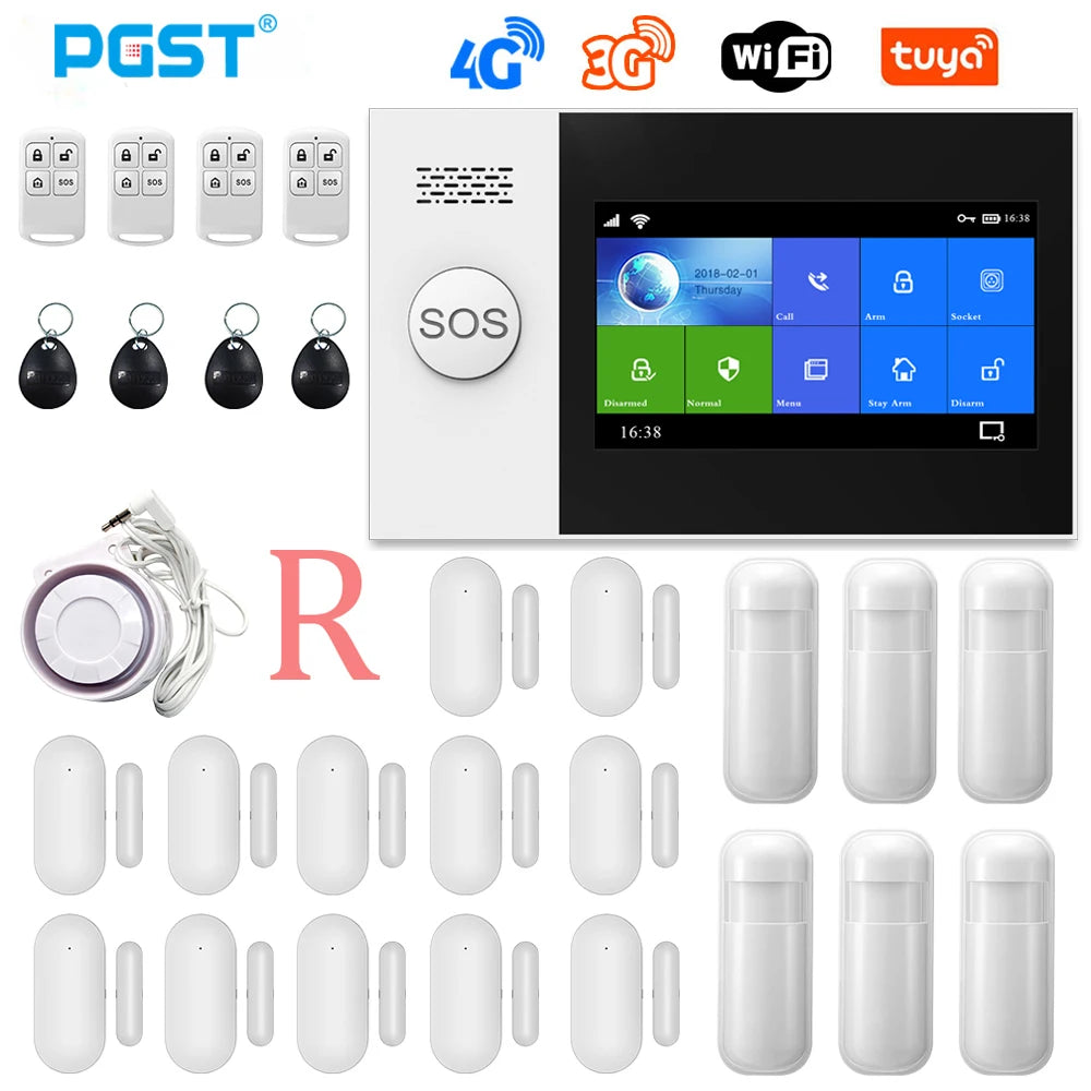 PGST PG-107 4G Tuya Wireless Home WIFI GSM Home Security With Motion Detector Sensor