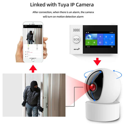 PGST PG-107 4G Tuya Wireless Home WIFI GSM Home Security With Motion Detector Sensor