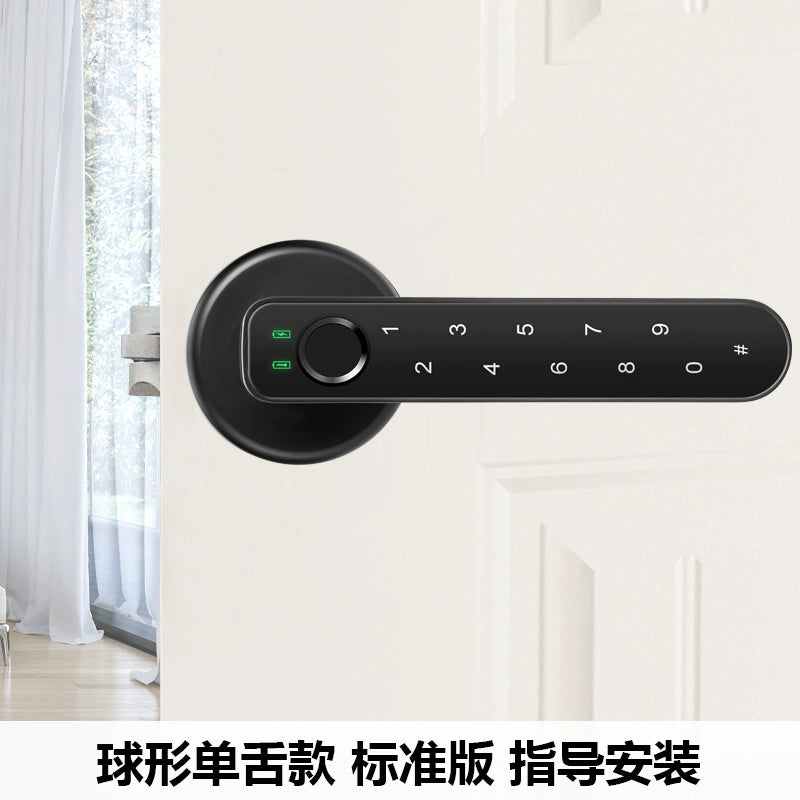 Indoor Fingerprint Lock Room Office Password Lock Wooden Door