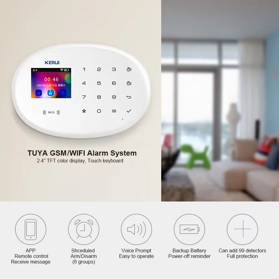 KERUI W202 Alarm System Smart Tuya Home Security WIFI 2G GSM