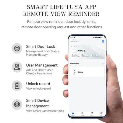 PHIPULO Tuya Digital Electronic Lock Smart Door