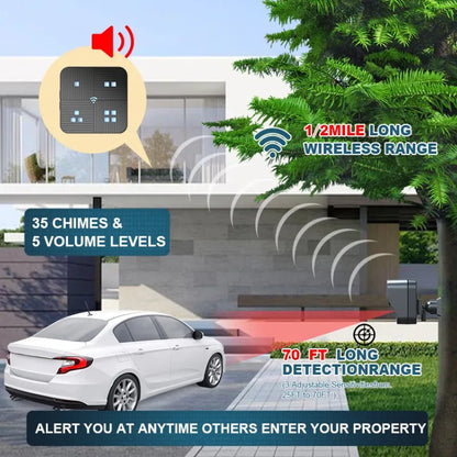 Driveway Alarm 800M Long Range Wireless Weather Resistant Motion Sensor&Detector