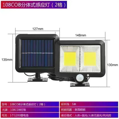 COB LED Solar Light Outdoor PIR Motion Sensor