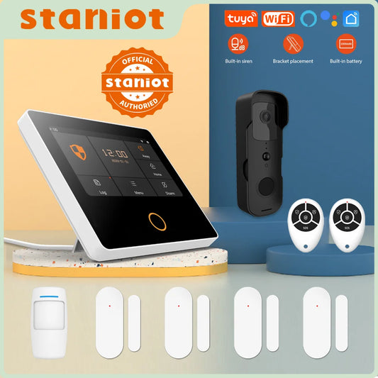 Staniot WiFi Tuya Smart Home Burglar Alarm Kit Wireless Security Protection System