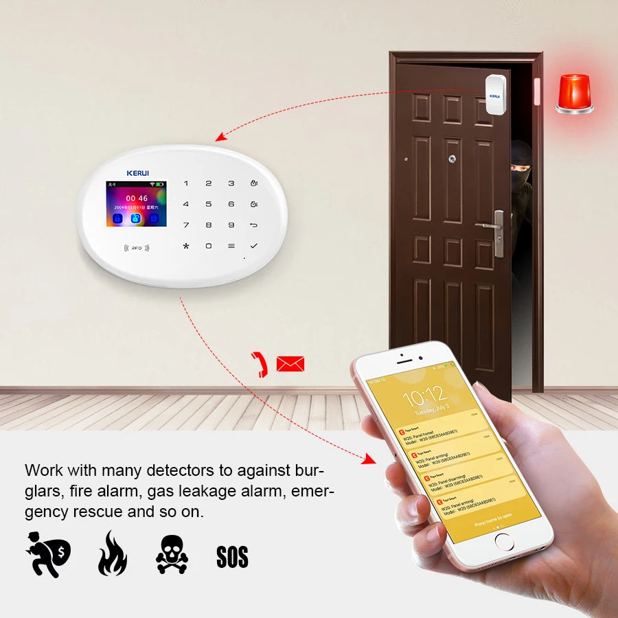 KERUI W202 Alarm System Smart Tuya Home Security WIFI 2G GSM