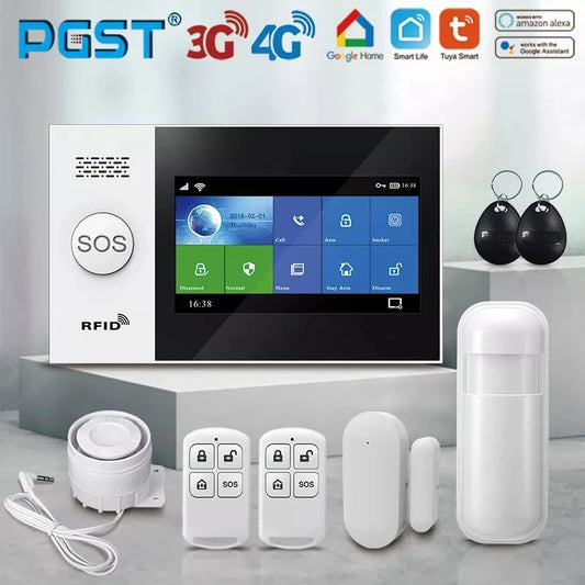 PGST PG-107 4G Tuya Wireless Home WIFI GSM Home Security With Motion Detector Sensor